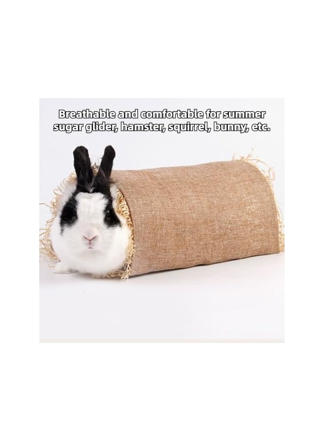 Hamster and Rabbit Tunnel Bed House, for Guinea Pigs Chinchillas Mat House Nest, Grass Sleep Hideaway Toy Hut - Straw Chinchilla Guinea Pig Nest - Little Pet Raffia Aisle (Large) - Image 2